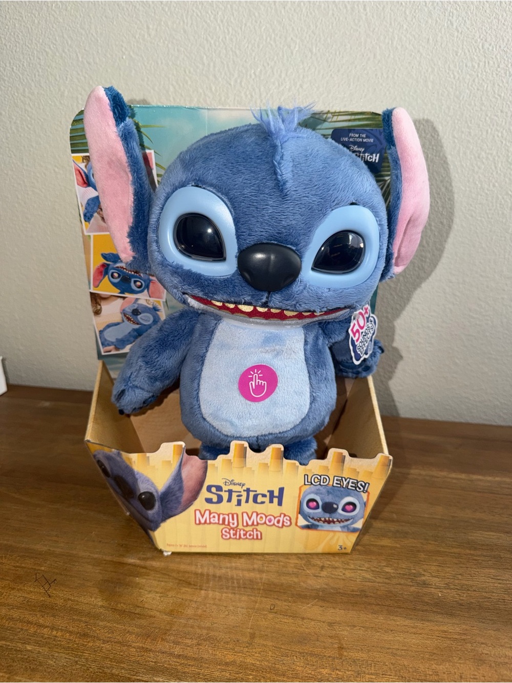 Disney Blue Stitch Plush with Pink Ear Accents